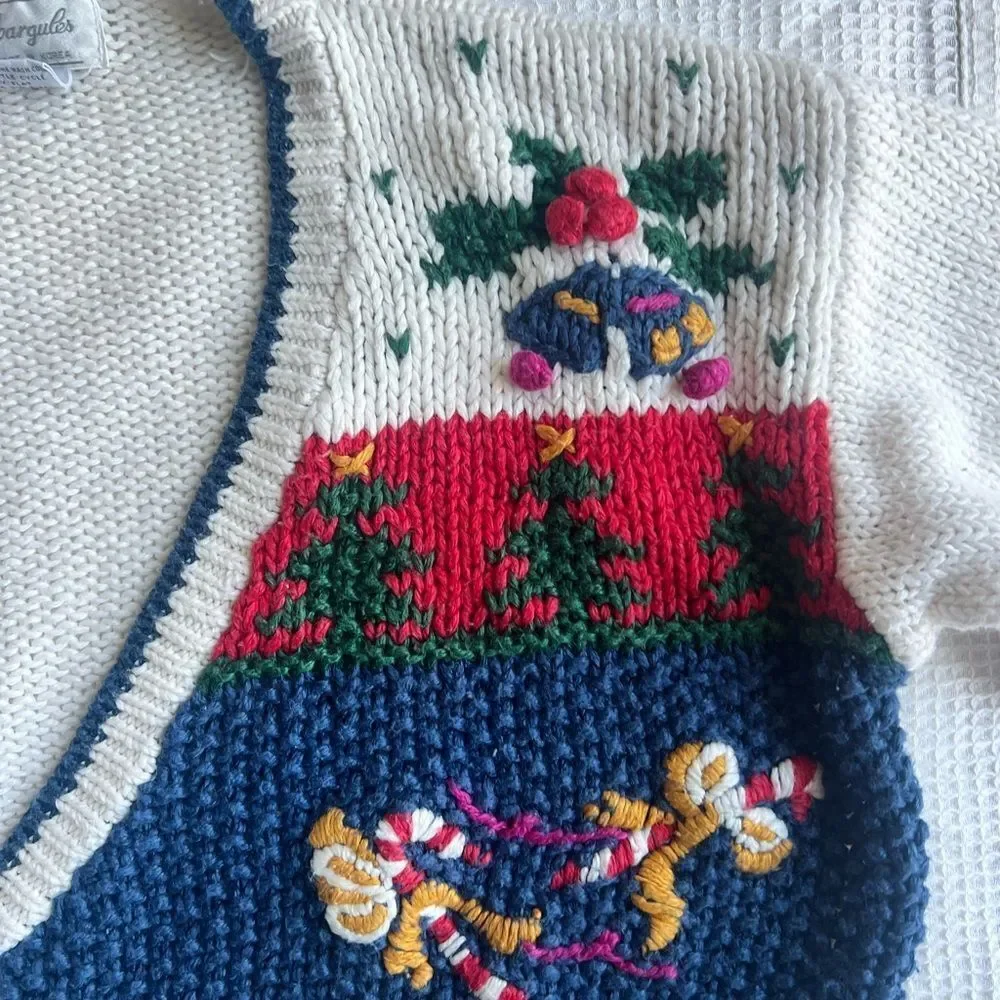 Margules Vintage Women’s Christmas Holiday Seasonal Embroidered Sweater Size M